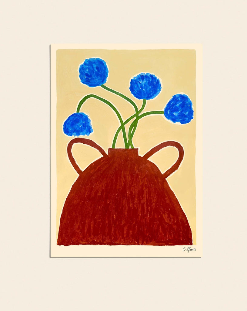 Carla Llanos Original Artwork  "BLUE FLOWERS" ORIGINAL PAINTING