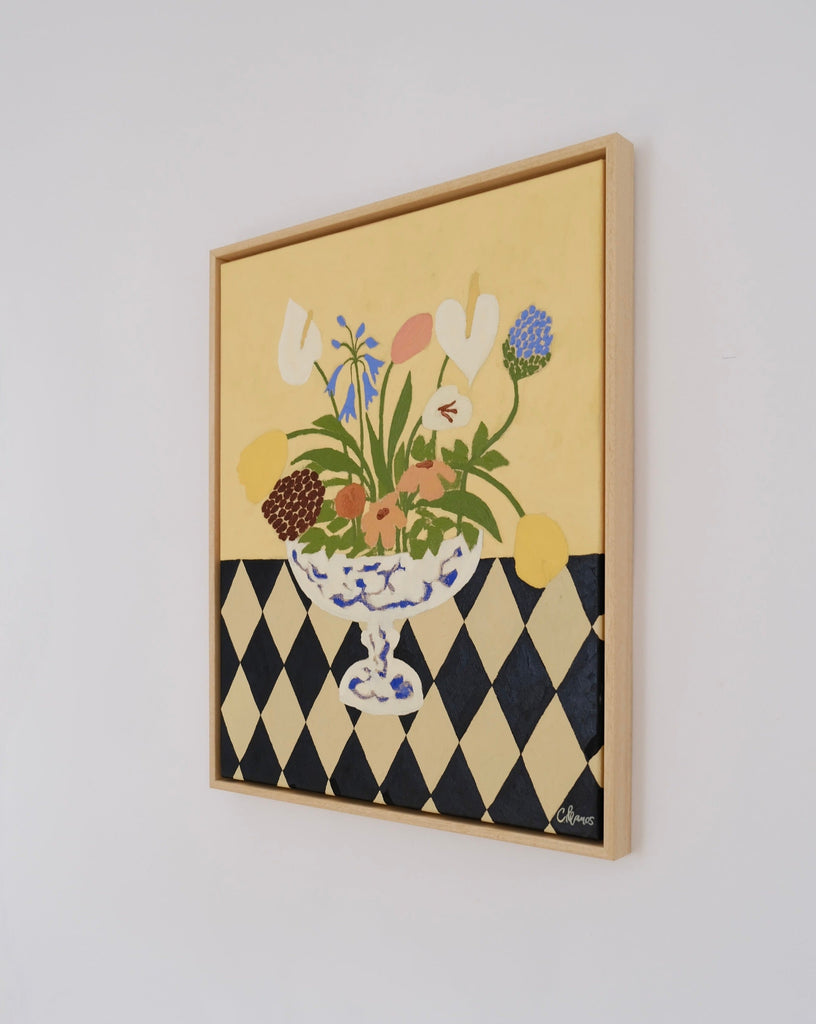 Carla Llanos Original Artwork  GARDEN FLOWERS ORIGINAL PAINTING