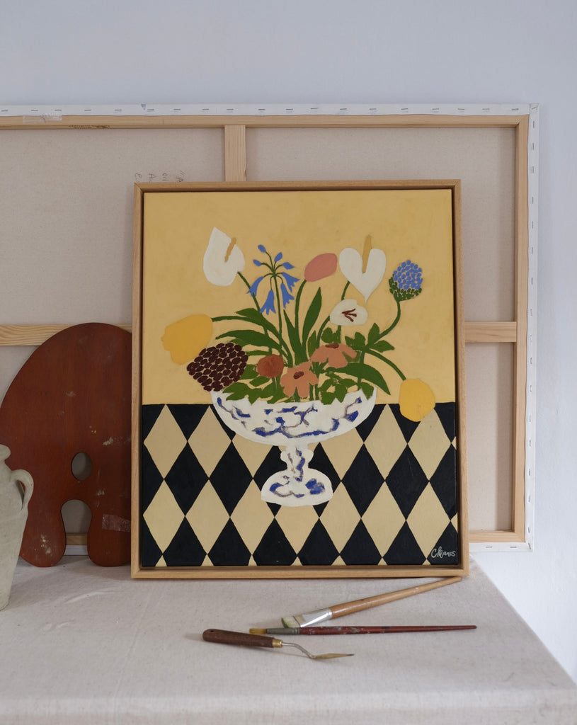 Carla Llanos Original Artwork  GARDEN FLOWERS ORIGINAL PAINTING