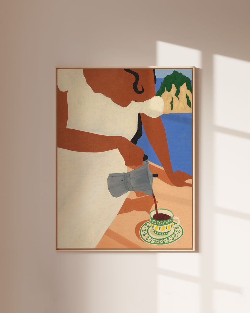 Carla Llanos Original Artwork  ITALIAN COFFEE ORIGINAL PAINTING