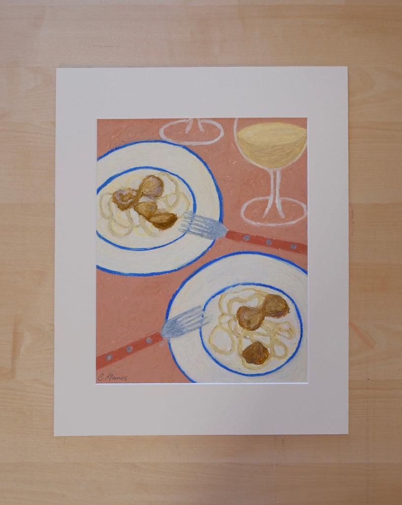 Carla Llanos Original Artwork  SPAGHETTI FRUTTI DI MARE ORIGINAL PAINTING