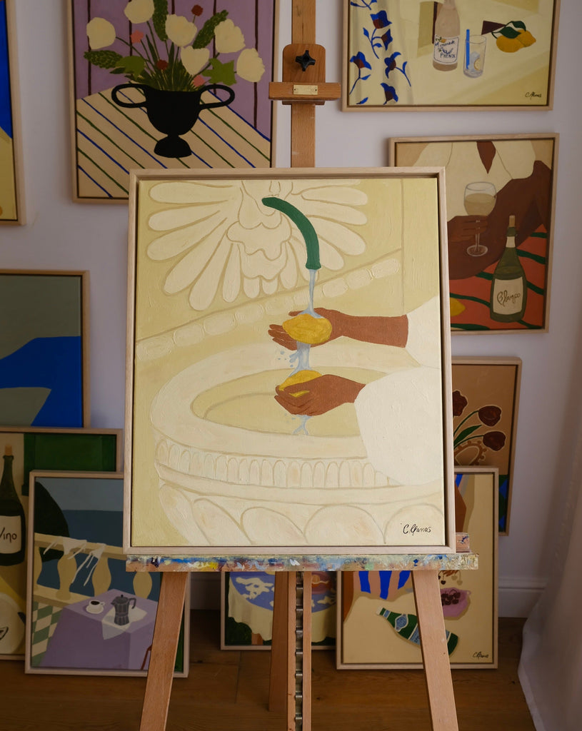 Carla Llanos Original Artwork  THE FOUNTAIN ORIGINAL PAINTING
